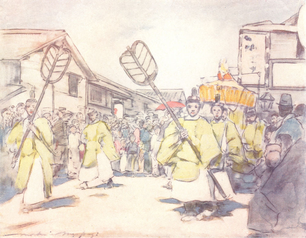 JAPAN. A Religious parade 1904 old antique vintage print picture